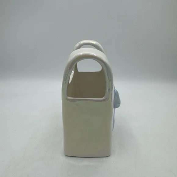 Target Bullseye’s Spring Iridescent Purse Vase With Blue Bow 6.5"H NEW 2025 - Picture 3 of 8